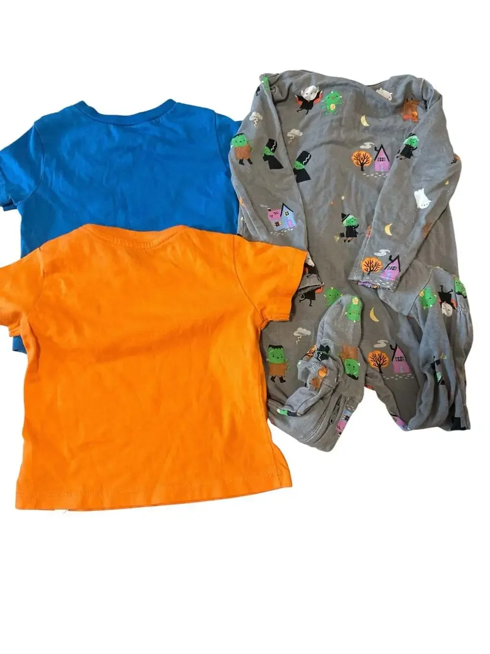 Ralph Lauren Baby Boys Jersey T-Shirt Bundle with Halloween Footed Pajama